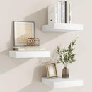 fuqing Floating Shelves for Wall, Bathroom Shelf Wall Mounted for Storage, Shelves with Invisible Bracket for Bedroom, Kitchen, Living Room, Farmhouse Small Book Shelf, 6.5 Inch Set of 3, White by CozyNest Decor