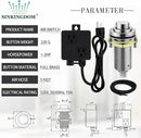 SinkTop Air Switch Kit (Long Full Brass Button) for Disposal, Dual Outlet, (Brushed Nickel) by CozyNest Decor