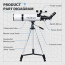 Telescope 80mm Aperture 600mm - Astronomical Portable Refracting Telescopes Fully Multi-Coated High Transmission Coatings AZ Mount with Tripod Phone Adapter, Wireless Control, Carrying Bag. by TinyTreasures Baby Boutique