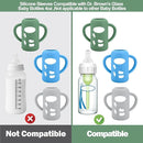 BUSOHA 3 Pack Silicone Sleeves for Dr. Brown's Glass Baby Bottles - Drop Protection Baby Bottle Sleeves Compatible with Dr. Brown's Newborn Glass Bottles with Silicone Handles,4 oz by TinyTreasures Baby Boutique