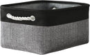 TheWarmHome Storage Basket for Organizing - 1 Pack 14x10x6.7 inch Collapsible Storage Bins for Shelves, Dog Toy Bin for Closet Organizer laundry Gift Cloth Nursery (Grey & Black) by TinyTreasures Baby Boutique