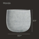 Mondo Large Planter – Concrete Stone Finish – Fiberglass Indoor/Outdoor and Weather-Resistant Round Planter (39.4" D x 40" H Exterior, 37.8" D x 39.4" H Interior) by GreenHaven Gardens