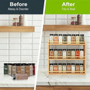 3 Tier Bamboo Spice Rack, Spice Rack Organizer, Seasoning Jars Rack Shelf Spice Organizer for Kitchen Counter or Wall Mounting, Bamboo Spice Storage Holder by CozyNest Decor