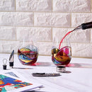 Painted STEMMLESS Wine Glass Box Set - 2 Glasses