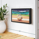ElephantStock Baseball In Stadium Wall Art - Horizontal Framed Canvas - 1-Piece Living Room Wall Decor - Car Photography Canvas Print - Brown and Beige Decor for Wall - 13" X 9" by CozyNest Decor