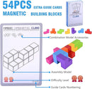 WorWoder Kids Magnetic Building Blocks Magic Magnetic 3D Puzzle Cubes, Set of 7 Multi Shapes Magnetic Blocks with 54 Guide Cards, Intelligence Developing and Stress Relief Fidget Toys for Kids(Pink) by TinyTreasures Baby Boutique