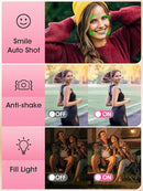 Digital Camera,Autofocus 4K Vlogging Camera for Photography with 32GB Card,48MP Portable Compact Point and Shoot Digital Camera for Teens Adult Beginner with 16X Zoom,Anti-Shake,2 Batteries(Pink) by TinyTreasures Baby Boutique