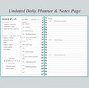 Daily Planner Undated - A5 To Do List Notebook Hourly Schedules, Spiral Appointment Planner for Women and Men, PVC Hardcover, Inner Pocket, Elastic Closure, 5.8" x 8.3", Teal by TinyTreasures Baby Boutique