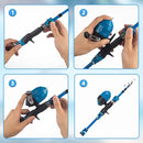 Kids Fishing Pole Kit Set，Portable Telescopic Fishing Rod and Reel Combo Full Kits for Boys, Girls, Beginner, Youth by TinyTreasures Baby Boutique