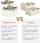 GRANNY SAYS Closet Storage Baskets, Collapsible Fabric Storage Bins with Metal Frame, Clothes Organizer Bins, Extra Large Baskets for Shelves, Ivory, 4-Pack by CozyNest Decor