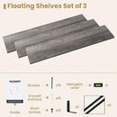 Heimlove 36 Inch Floating Bookshelves Set of 3,Wall Bookshelf Heavy Duty Wall Mounted Bookshelves for Living Room,Bedroom,Kitchen,Laundry Room Storage & Decor,Silver Grey by CozyNest Decor