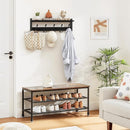 Homode Coat Rack with Shelf, 24" Coat Hooks Wall Mounted with Shelf, Wooden Hanging Coat Hanger with Tri Hooks for Entryway, Bathroom, Mudroom, Bedroom, Black by CozyNest Decor