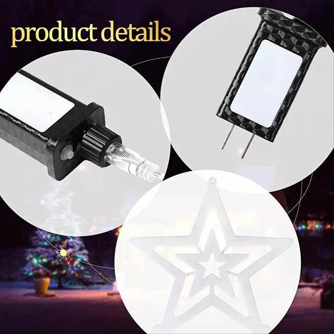 3 Pcs Christmas Decorations Star String Lights 3 Size 108/135/162 LED Waterproof String Lights with Christmas Tree Topper Lighting 8 Modes Waterfall Lights for Garden Yard Party, Warm White, photo 3 of 6