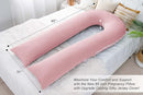 Meiz Pregnancy Pillow, Cooling Silky Pregnancy Pillows for Sleeping, 65" U Shaped Full Body Maternity Pillow for Pregnant Women, with Washable Jersey Cotton Cover, Pink by TinyTreasures Baby Boutique