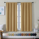 Simplebrand Ava Gold Blackout Curtains for Bedroom 63 Inch Length 2 Panels Set, Solid Thermal Insulated Energy Saving Rod Pocket Window Treatment Curtains Blackout Drapes, W40 x L63 Inch, Gold by TinyTreasures Baby Boutique