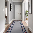 Beverly Rug Outdoor Runner Rug 2x7 Modern Floral Bordered Area Rugs for Indoor and Outdoor Patio Easy to Clean Non Shedding Living Room Porch Garden Washable Outside Carpet (2 x 7 Gray) by CozyNest Decor