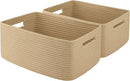 OIAHOMY Storage Basket for Shelves, Closet Cube Storage Bins Baskets for Clothes Blanket Towels, Baby Nursery, Toy Baskets Box, Woven Rope Basket, 17.72*12.99*7.87 IN, 2 Packs Jute Yellow by TinyTreasures Baby Boutique