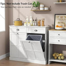 Loomie Double Tilt Out Laundry Hamper Cabinet, Hidden Laundry Cabinet with 2 Drawers & 2 Baskets, 30 Gallon Trash Can for Bathroom, Kitchen, White by CozyNest Decor