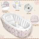 Mink Inflatable Baby Bathtub with Built-in Air Pump, Newborn to Toddler Bath Tub,Portable Travel Shower Basin with Back Support, Deflates and Folds Easily (Olive Bath) by TinyTreasures Baby Boutique