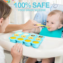 3 Pcs Baby Food Storage Container 12 Cup Silicone Baby Food Freezer Tray with Lid Stackable Reusable Silicone Baby Food Freezer Storage Tray for Food Vegetable Fruit Puree and Breast Milk (Blue) by TinyTreasures Baby Boutique