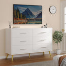 Shintenchi 6 Drawer Dresser, Wide Chest of Drawers Organizer Storage with Drawers, Large Storage Cabinet, Modern Design Dresser for Bedroom, Living Room, Porch, White by TinyTreasures Baby Boutique