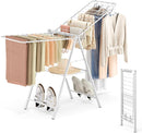 APEXCHASER Drying Rack for Clothing Foldable, Metal Laundry Rack Collapsible, Ultra Thin Gullwing Clothes Airer with Adjustable Height for Towel Baby Clothes Indoor Outdoor Laundry Room, White by TinyTreasures Baby Boutique