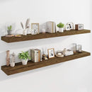 Marsmiles 72" Floating Shelves for Wall, Wooden Shelves with Invisible Brackets Set of 2, Rustic Farmhouse Wall Mounted Shelf for Kitchen Bathroom Living Room Study, Rustic Brown by CozyNest Decor