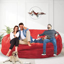 Bean Bag Chair for Adults 7FT,Soft Removable Cover for Teens/Girls Bedroom,Fluffy Giant Round Floor Beanbag Lounger Chairs (No Filler,Big Red) by CozyNest Decor