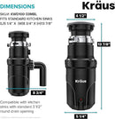 KRAUS WasteGuard 1/3 HP Ultra-Quiet Garbage Disposal with Quick Connect, Kitchen Sink Drain Cover, Power Cord and Flange Included, KWD100-33MBL by CozyNest Decor