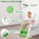 Easy Storage Potty Training Seat with Ladder, Adjustable Step and Toilet Seat Height, Easy-Grip Handles for Climbing, Foldable Portable Toddler Toilet Trainer, Perfect for Small Bathrooms by TinyTreasures Baby Boutique