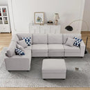 L Lengend Vansen Modular Sectional Sofa U Shaped Couch with Ottoman Modern Reversible Corner Sectional Couch for Living Room (Light Grey, U Shaped Sofa-1) by CozyNest Decor