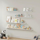 SAUMONIERES Picture Ledge Shelf Floating Book Shelves Set of 2 Wall Mounted Solid Wood for Bedroom Bathroom Living Room Kitchen, 48 Inch White by CozyNest Decor
