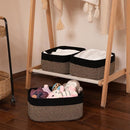 Storage Baskets for Organizing 3 Pack, Woven Baskets for Shelves, Closet Organizer Bins Empty Gift Basket Toy Storage for Toys, Books, Towels, Clothes, 15"x11.42"x6.7", Black & Yellow by TinyTreasures Baby Boutique