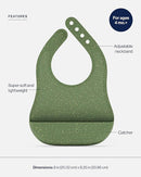 Lalo The Bib - Waterproof, Non-Toxic Silicone Baby Bib with Adjustable Neck Band & Silicone Food Pouch Catcher, Set of 2 by TinyTreasures Baby Boutique