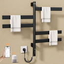 ENZE Smart Rotating Heated Towel Rack for Bathroom, Wall-Mounted Electric Towel Dryer with Swivel Bars, Smart Timer, Low Carbon Steel, IPX5, Plug-in/Hardwired, Towel Warmer with Wi-Fi App Control by TinyTreasures Baby Boutique