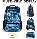 Personalized School Backpack for Kids Boys - 17 Inch Custom Ice Hockey Backpacks with Name for Kids Kindergarten Primary Senior Middle - Cool Durable Lightning Bookbag by TinyTreasures Baby Boutique