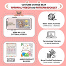 LoopMap Crochet Kit for Beginners - DIY Amigurumi Bear with Removable Dress & Accessories - Step-by-Step Video Tutorials, Extra Yarn, Crochet Tools, Handmade Gift for Kids & Adults (Bear K02, red) by TinyTreasures Baby Boutique