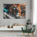 Lion Tapestry Lion Tapestries Christian Fabric Wall Hanging Aesthetic Space Indoor Outdoor Wall Art Tablecloth Bedspread for Bedroom Dormitory Living Room Home Decor 40"x60" by CozyNest Decor