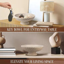 Large Resin Pedestal Decorative Bowl - Modern Fruit Bowl for Kitchen Counter - Handicraft Bowls for Home Decor - Key Bowl for Entry Table,Artificial Stone Beige by CozyNest Decor