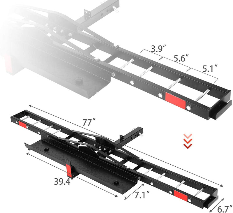 Heavy Steel Motorcycle Scooter Dirt Bike Carrier Rack 500 LBS, Anti-tilt Locking