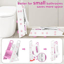 Easy Storage Potty Training Seat with Ladder, Adjustable Step and Toilet Seat Height, Easy-Grip Handles for Climbing, Foldable Portable Toddler Toilet Trainer, Perfect for Small Bathrooms by TinyTreasures Baby Boutique