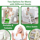 Easy Storage Potty Training Seat with Ladder, Adjustable Step and Toilet Seat Height, Easy-Grip Handles for Climbing, Foldable Portable Toddler Toilet Trainer, Perfect for Small Bathrooms by TinyTreasures Baby Boutique
