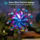 Solar Wind Spinners for Yard and Garden-60.6 Inch 360° Metal Wind Sculptures Outdoor Clearance Kinetic Windmills with Multi Color Led Glass Ball by CozyNest Decor
