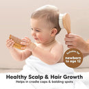 Baby Hair Brush and Comb Set for Newborn - Wooden Baby Hair Brush Set with Soft Goat Bristle, Baby Brush Set for Newborns, Baby Brush and Comb Set Girl, Boy, Toddler Cradle Cap Brush (Round, Walnut) by TinyTreasures Baby Boutique