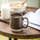 Hasense Coffee Cups Set of 6, 15 oz Stoneware Coffee Mugs with Big Handles, Modern Tea Cup for Indoor and Outdoor for Cocoa, Milk, Tea, Hot Chocolate, Soup, Valentine's Day Gifts, Brown by CozyNest Decor