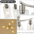 6-Light Brushed Nickel Chandeliers for Dining Room Light Fixtures Over Table, Adjustable Height Hanging Industrial Pendant Lighting for Kitchen Island Bedroom, Clear Glass Shade by CozyNest Decor