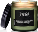 M&SENSE Bamboo Peony Scented Candle, 11.6oz Aromatherapy Jar Candle, 70 Hour Burn Time, Natural Soy Wax Blend, Stress Relief, Home Fragrance by CozyNest Decor
