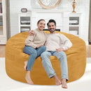4FT Bean Bag Chair, Large Bean Bag Chairs with Memory Foam Filled, Fluffy Beanbag Sofa with Dutch Velvet Cover, Round BeanBag Chairs for Living Room, Playroom - Mustard by TinyTreasures Baby Boutique