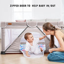 Baby Playpen Foldable, Playard for Babies and Toddlers, Portable Playpen Activity Center with 50 Balls+2 Handles for Travel, Indoor & Outdoor Play Pen with Mesh 50''x50'' by TinyTreasures Baby Boutique