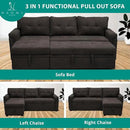 Naomi Home L-Shaped Reversible Sectional Sofa with Pull-Out Sleeper Bed and Storage Chaise, Espresso Velvet by CozyNest Decor